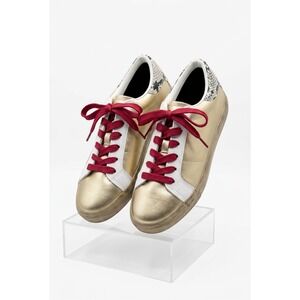 Yoki Gold Metallic Sneakers with Snakeskin Heel Accent Size 7  Sneakers New